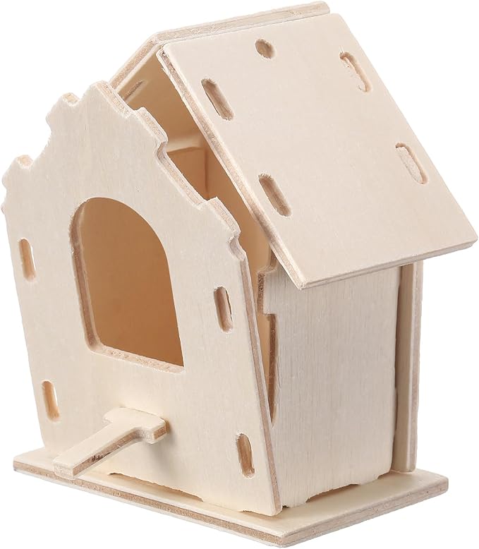 Outus 24 Pcs Wooden DIY Birdhouse Kits for Kids to Build, 4 Shapes Birdhouse Kit Wooden Unfinished with Butterfly Sticker for Boy Girl Arts Crafts(Lovely)