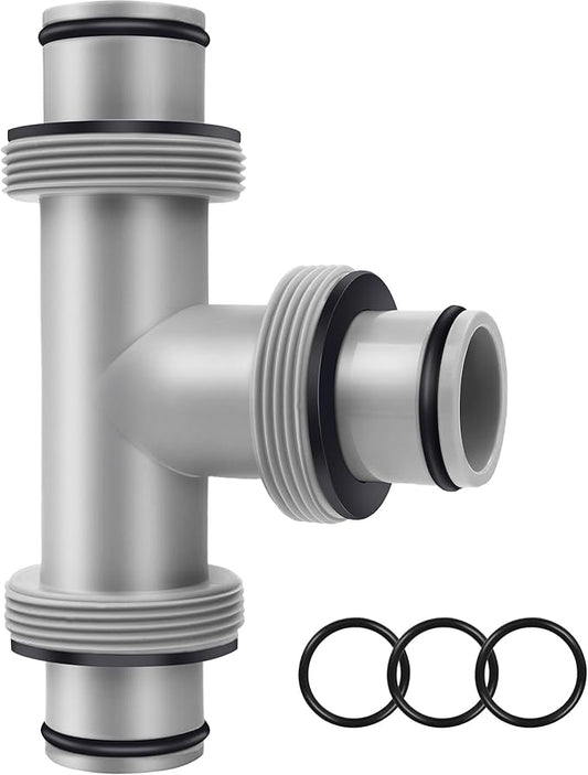 Pool Hose Connector for Leak-Proof Dual Seal and Stable Water Flow, 1.5" to 1.5" T-Joint Pool Hose Adapter for Pool Parts and Accessories Replacement, Easy No-Tool Install for Above Ground Pools
