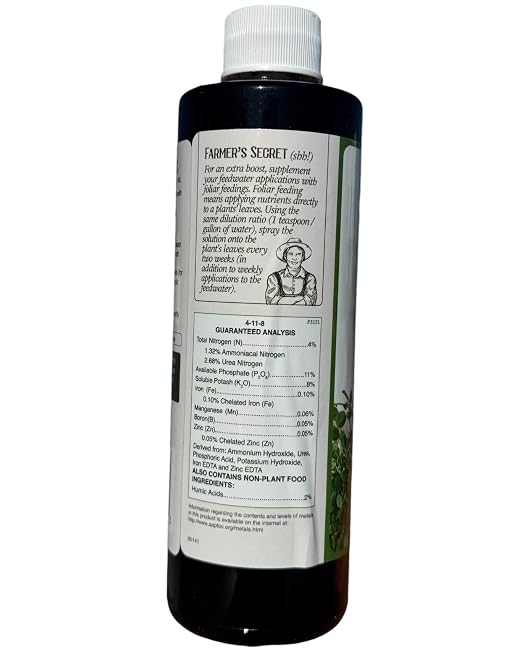 Farmer's Secret Hydroponic Booster Fertilizer - Super Concentrated 4-11-8 Formula - Use with Any Hydroponic or Aeroponic System - Great for Herbs, Veggies, Fruits, and More (8oz)