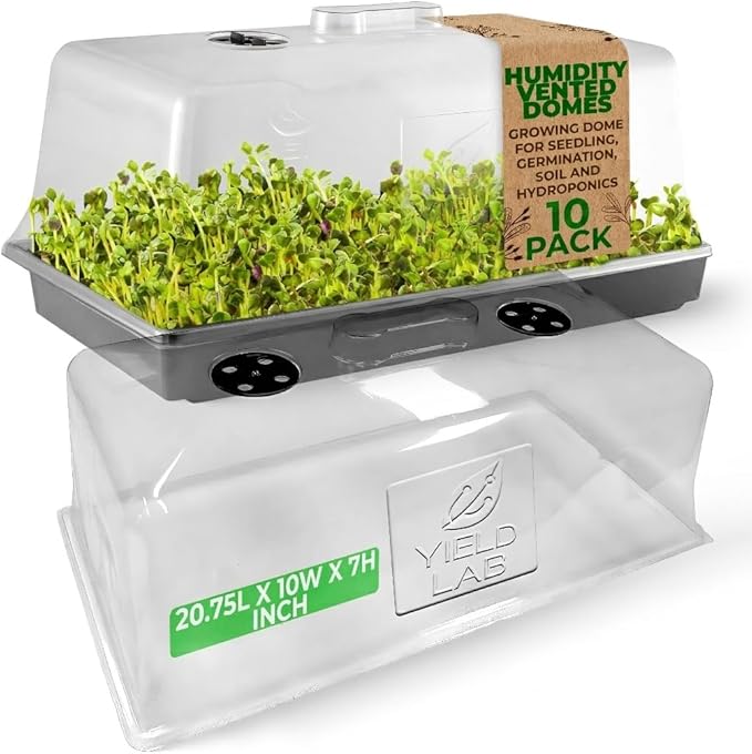 7 Inch Propagation Dome - 10 Pack Humidity Vented Domes – Plant Growing Dome for Seedling, Germination, Soil & Hydroponic Horticulture