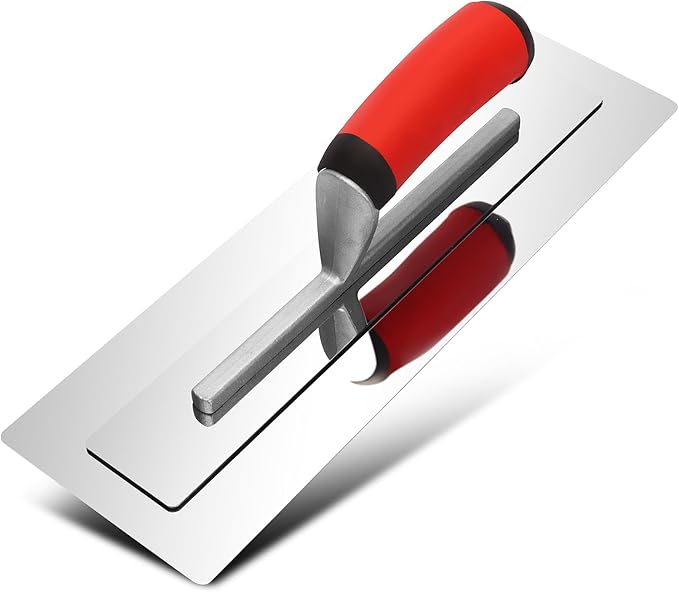 Stainless Steel Finishing Trowel 13.7"x4.1" – Professional Masonry Trowel with Ergonomic Grip for Drywall, Plastering, Wallboard