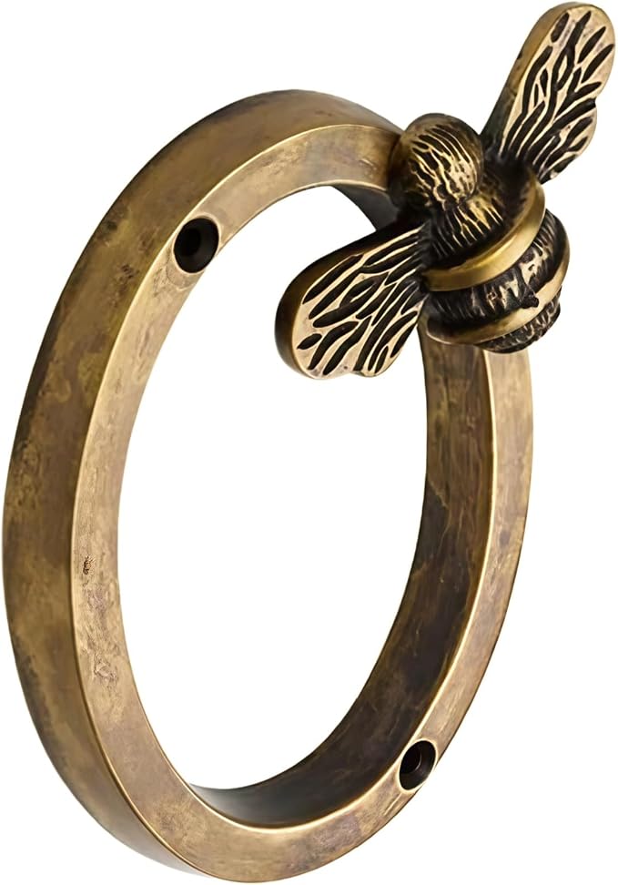 Aimery Bee House Number Sign, Classical Style 0-9 Metal, 3.5 inch for Outside, Motels，Address Numbers for House, Mailbox(Gold,0)