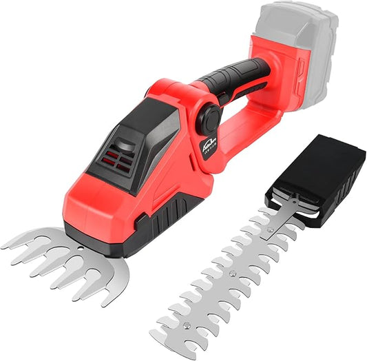 Cordless Hedge Trimmer 2 in 1 Bush Trimmer & Grass Shears Compatible with Milwaukee 18V Battery (No Battery) 90° Adjustable Head Electric Grass Trimmer for Yard, Garden and Lawn