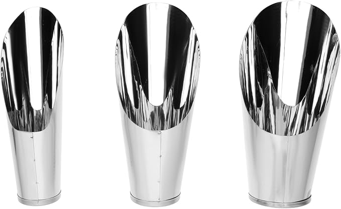 Kisangel 3Pcs Stainless Steel Soil Scoop Set for Gardening Potting Soil Shovel Cups for Indoor Outdoor Bonsai Succulent Plants 6.88 Inch Metal Planting Spade Cups