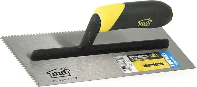 M-D Building Products 30000 3/16 in. x 1/4 in. x 5/16 in. Premium Flat V Notch Trowel