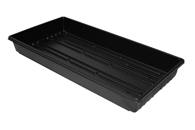 Living Whole Foods 100 Pack of Durable Black Plastic Growing Trays (Without Drain Holes) 21" X 11" X 2" - Flowers, Seedlings, Plants, Wheatgrass, Microgreens & More
