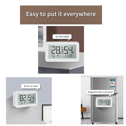 Wengart Zigbee Temperature Humidity Sensor with LCD Display, Indoor Thermometer Hygrometer for Home Assistant, Alexa (Hub Required), Remote Monitoring for Guitar Case, Humidor & Greenhouse, SZT04E_Z