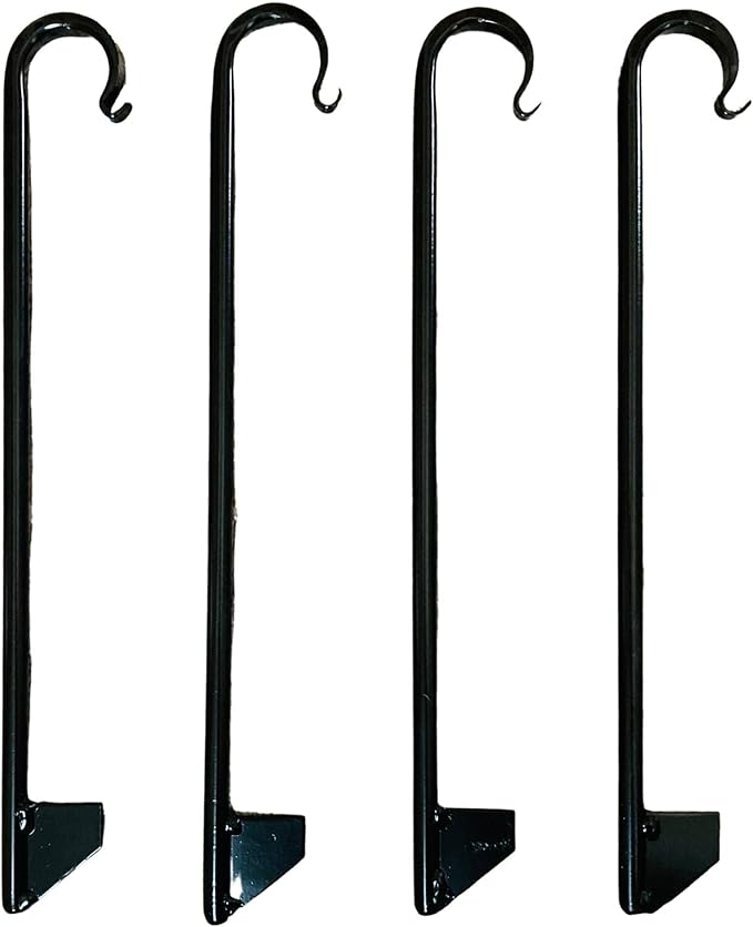 Boxwood & Mum Garden Hose Guide Stakes Heavy Duty – Solid Metal Powder Coated Rust Resistant Hose Guards for Flower Beds, Garden Borders, Landscaping – Amish Handmade Lancaster PA (Set of 4)