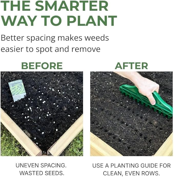 The Row Seeder – Handheld Garden Tool for Precise Seed & Seedling Spacing in Rows & Seed Trays – for Vegetables, Flowers & Herbs. Durable & Ergonomic