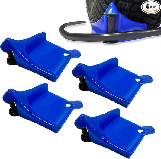 4 PCS Car Hose Guide, Car Washing Tire Hose Roller Preventing Stucking and Snagging Under The Wheels, Plastic Wheel Rolling System Tool Hoses Guides for Cars Trucks Motorcycles (Blue)