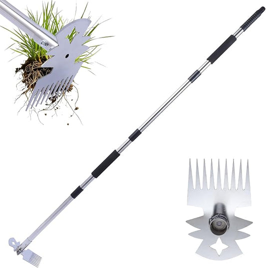 Weeding Tool with Long Handle- 60" Manual Weeder Remover Tool,Garden Tools,Portable Garden Weeder Tool for Vegetable Gardening Backyard Farm Planting & Weeding
