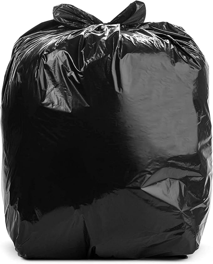 Aluf Plastics Coex Low Density Blend Star Seal Bag on Coreless Roll, 55-60 Gallon Capacity, 58" Length x 38" Width, 1.7 Mil (eq), Black (Pack of 400)