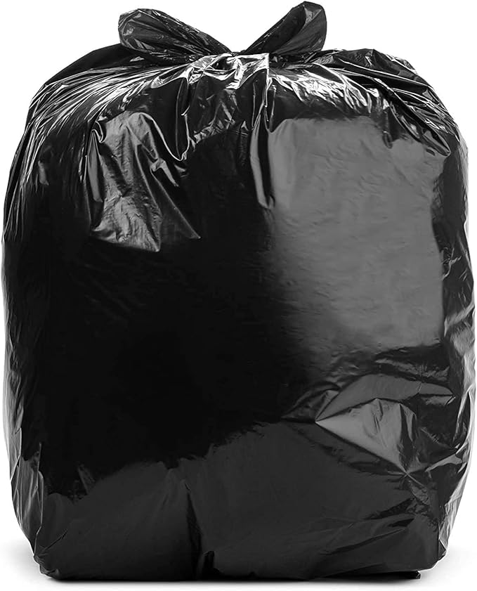 Aluf Plastics - 3 Ply Trash Bags, 45 Gallon, 2 Mil (eq), 40"x47", Black, 400 Count (20 Rolls of 20)