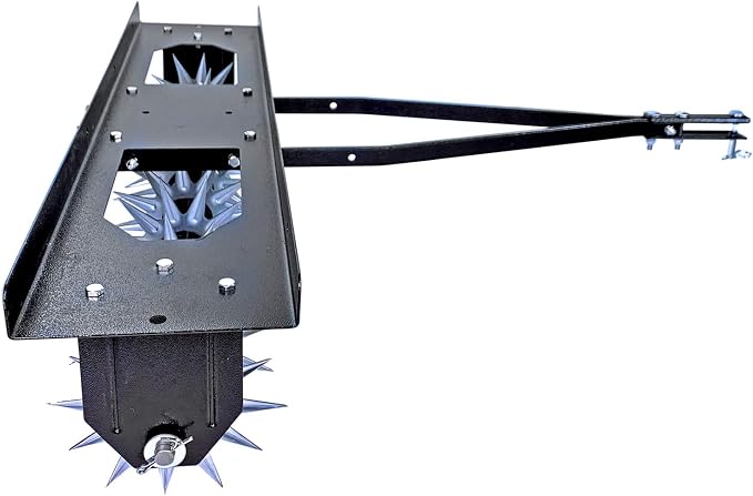 Brinly SA2-40BH-P Tow Behind Spike Aerator with Double Tow Bar, 40" - Hammered Black