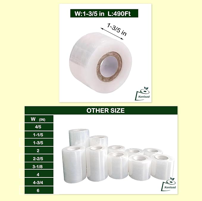 Nursery Grafting Tape Wide 1-3/5 inch Plant Budding Tool for Grafting Self-Adhesive PE Stretchable Film for Grafting,Buddy Tape for Gardening Grafting Tool