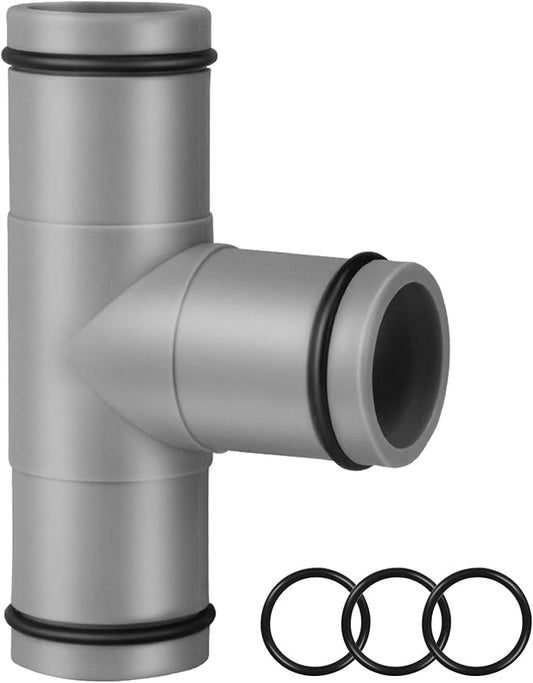 Pool Hose Connector for Leak-Proof Dual Seal and Stable Water Flow, 1.25" to 1.25" T-Joint Pool Hose Adapter for Pool Parts and Accessories Replacement, Easy No-Tool Install for Above Ground Pools