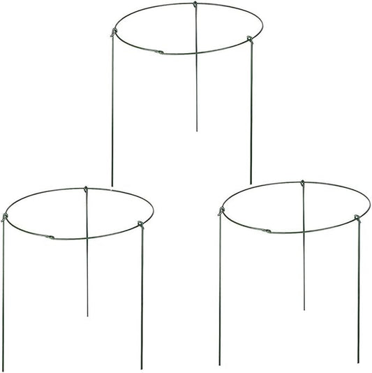 (Pack of 3) Garden Plant Support Rings, 5.5" Wide x 11" High, 3 Legs