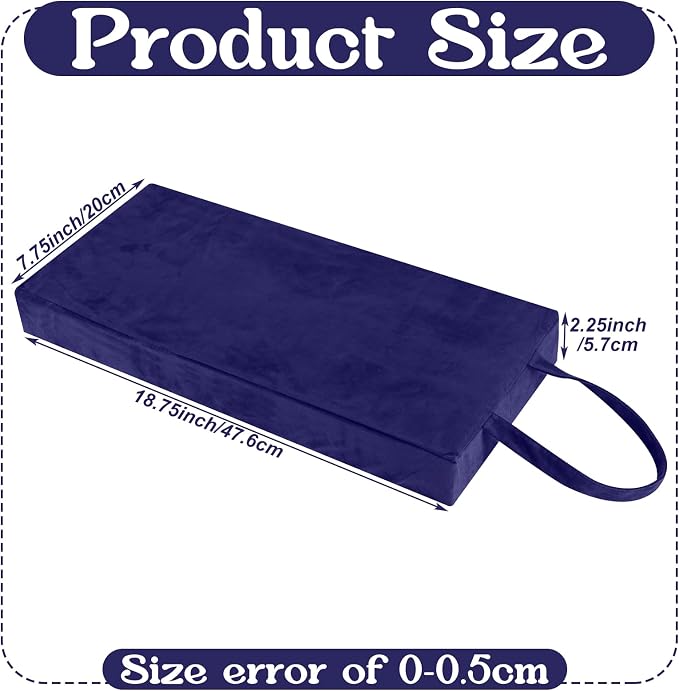Colingmill Personal Prayer Kneeler Pad 18 3/4 Inch Christian Kneeling Pillow Microfiber and High Density Foam Personal Religious Prayer Kneeler Pad Pillow Bench for Kneeling Christian Gift(Navy Blue)