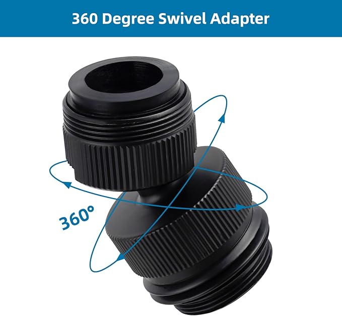 Hibbent Faucet Adapter Kit, Swivel Aerator Adapter to Connect Garden Hose - Multi-Thread Kitchen Sink Faucet to Garden Hose Adapter 3/4 Inch - Matte Black