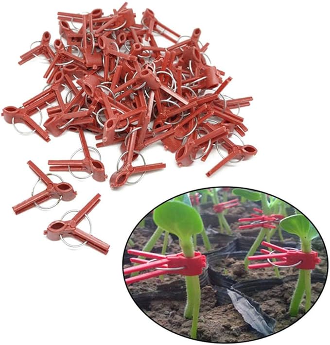 Suxgumoe Plants Graft Clips, 100PCS Plastic Round Mouth Grafting Clips Gardening Tool for Cucumber Eggplant Tomato Watermelon