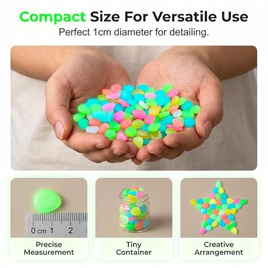 2026 Colorful Glow-in-the-Dark Garden Stones Night Guide Luminous Stone Rainbow Glow in the Dark Stepping Rocks Outdoor Landscaping Decor Glowing Stones Fish Tank Aquarium Decorations (200, Multi)