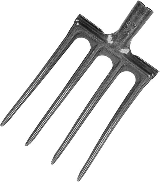 Digging Fork High Carbon Steel Garden Fork Anti Breakage Garden Digging Spading Fork for Farms Ranches (4 Tine)