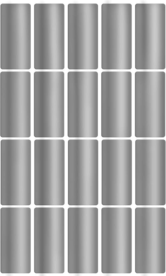 Metallic Silver Small Sticker Sheets (40mm x 19mm) - 2160 Pack, File Folder Label Rectangular Stickers for Labeling 1.57 x 0.75 inch
