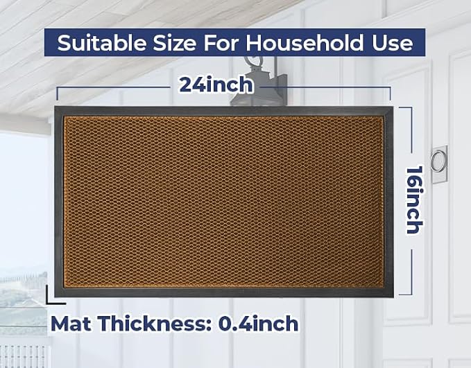 Muddy Mat® Meshy Mat Door Mat Heavy-Duty Quick-Dry Floor Mat, Sand & Dirt Trapper for Indoor & Outdoor, Ideal for Entrance, Mudrooms,Patios & Garages,Low-Profile,Non-Slip,Washable– Orange 16"x24"x0.4"