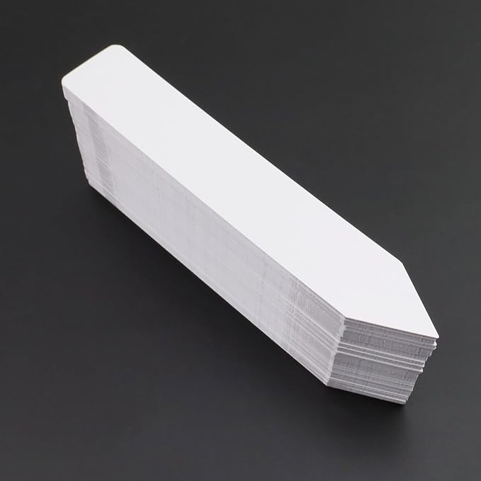 Quluxe 200 Pcs 6" Plant Labels PVC White Garden Labels Plant Tags Markers for Outdoor Garden