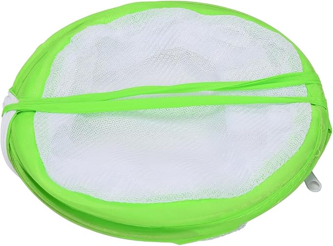 Insect Lore Butterfly Garden Habitat Foldable Washable and Reusable Butterfly Cage 6.3" x 7.9" Tall(Green-A, Small)