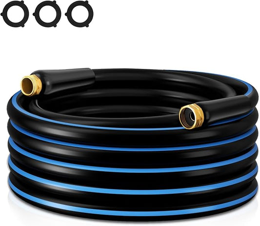 Besiter Heavy Duty Garden Hose 5/8" 25 FT: Flexible Rubber Water Hose - Leakproof Hose Male to Female Fittings - Durable Hose for Yard, Lawn, Car Wash, Outdoor, Watering, Dark Blue
