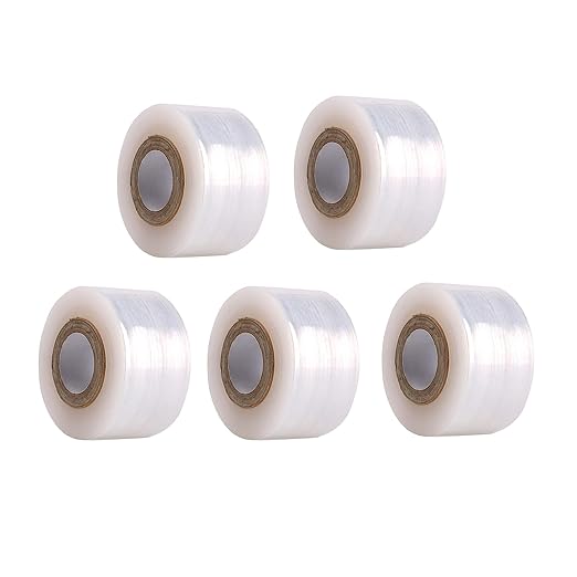 Grafting Tape, Plant Repair Budding Tape, Garden Nursery Moisture Barrier Stretchable Film, Grafting Tape for Fruit Trees, for Fruit, Floral and Tree, 492FT * 5Pack (5)