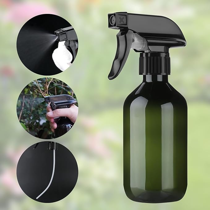 Arkeiliy 2-Pack Leakproof Spray Bottles (300ml/10oz) - Adjustable Nozzle for Fine Mist & Jet Stream | Premium Refillable Plastic Bottles for Hair Styling, Plant Misting, Cleaning Solutions (C+G)