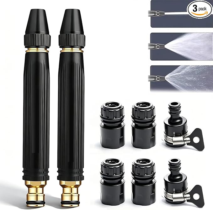 Heavy Duty High Pressure Hose Nozzle, 2026 Upgrade Adjustable Booster Home High Pressure Car Wash Water Gun with Booster Nozzle, Pressure Washer Hose Attachment for Plant Watering Lawn Car (3)