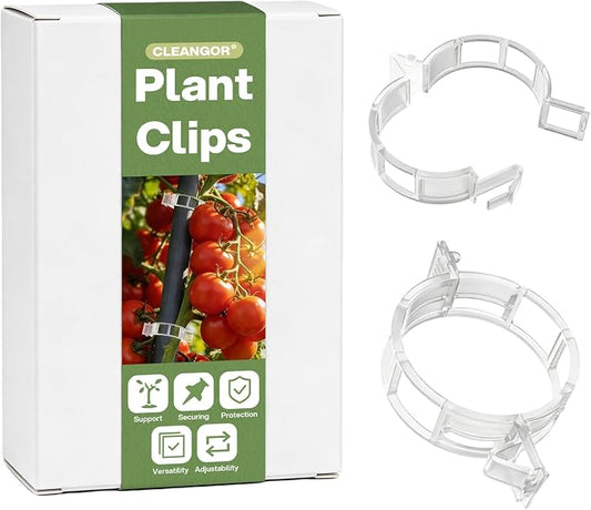 Cleangor 1000Pcs Tomato Clips, Plant Clips Plastic Trellis Clips Garden Plant Clips for Tomatoes, Cucumbers, Vines, Reusable Garden Clips to Make Plants Grow Upright, Indoor Outdoor Gardening Supplies