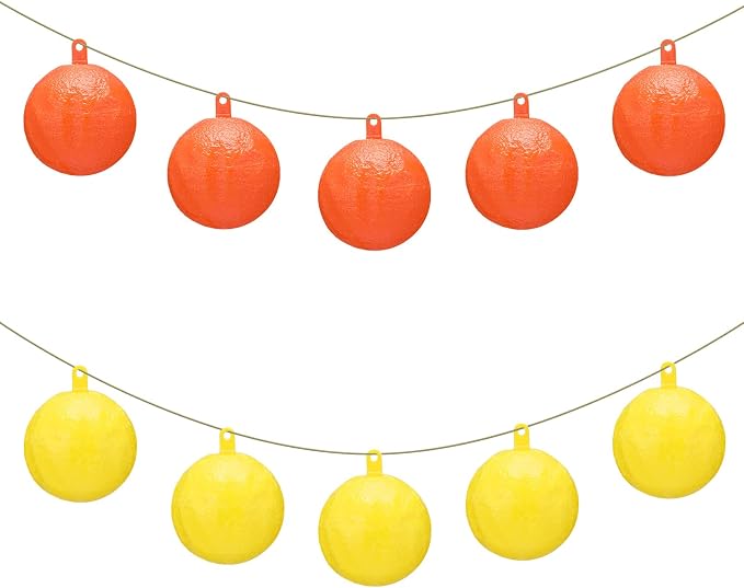 Qualirey Sticky Fruit Fly Trap Ball Adhesive Fly Catching Ball Sticky Glue Gnat Wasp Hornet Mosquito Bugs Flying Insects Traps Balls for Indoor Outdoor Kitchen Drain Garden (Yellow, Orange,10 Pcs)