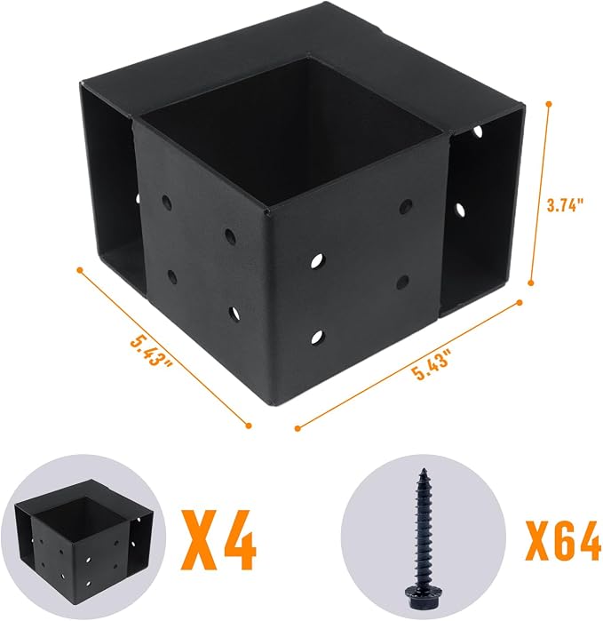 Heavy Duty Workbench Bracket Kit – Set of 4 Steel 3-Way Brackets for 4x4 and 2x4 Lumber, Ideal for DIY Garage Work Bench Legs, Woodworking Tables, Workshop Shelves, Planer Stands, and Kitchen Islands