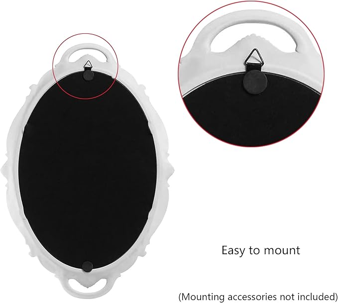 Eaoundm 14.5 x 10 inchs Oval Antique Decorative Wall Mirror Vintage Hanging Mirror (Brown 2 Pcs)