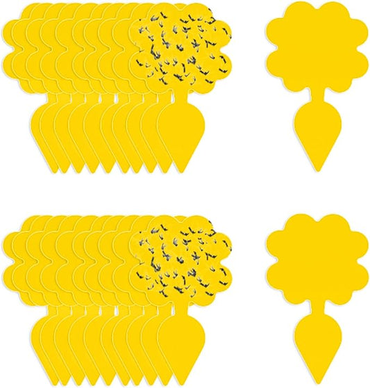 Outdoor Sticky Traps for Garden Pests - 20 PCS Waterproof Yellow Fly Traps -Gnat & Fruit Fly Catcher for Patio, Balcony & Vegetable Garden - UV-Resistant, Rainproof for Outdoor Use