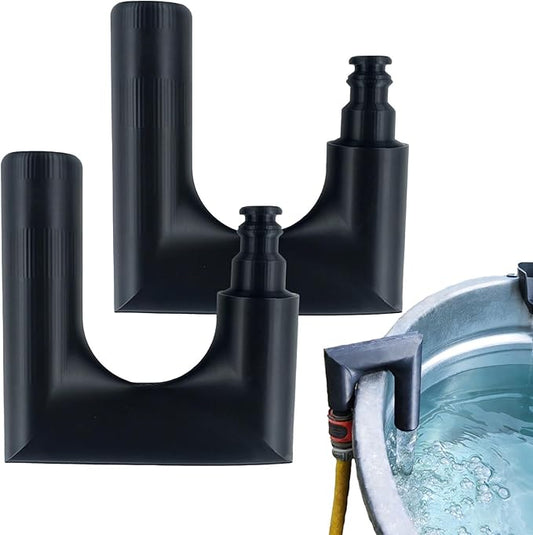 2 Pcs Pool Filler Hook Water Hose Holder, Precise Water Flow Guide Stable Design Pool Pipe Fixer, Non Slip Design Swimming Pool Pipe Holder for Swimming Spa Pond, Black