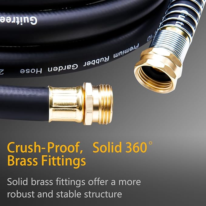 Guitrees Leader Garden Hose 15ft x 3/4", Heavy Duty Short Water Hose, Female to Female Fittings, Five Layered Braiding for Durability, 1000PSI Burst, 300PSI Working (Black)