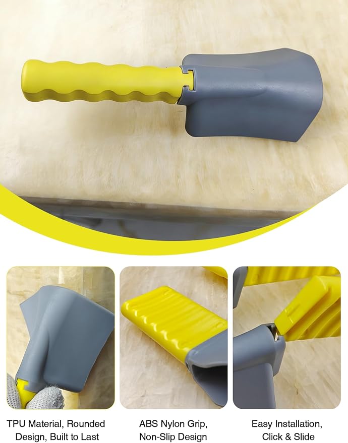 Drywall Corner Tool, 3-in-1 Drywall Tools for Outside Inside Corner, Corner Bead Tool with TPU Flexible Head & ABS Nylon Handle, Professional Round Corner Tool for Bullnose Trim Gauge & Finishing