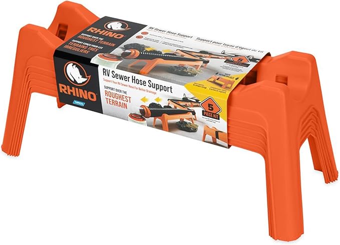 Camco Pack of 5 Rhino Nesting Durable RV Sewer Hose Support Kit for Simple and Stable Drainage Ideal Solution For Trailer Car Waste Management
