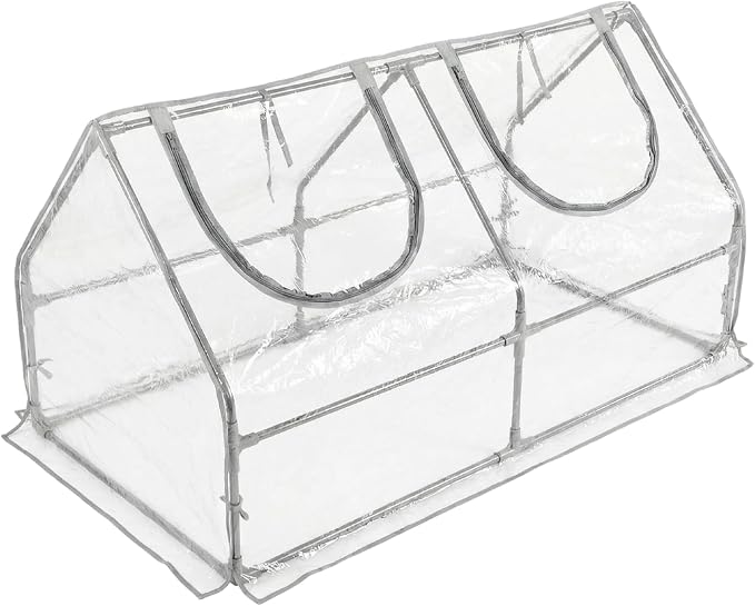 Portable Mini Greenhouse, 47"x24"x24" Greenhouses for Outdoors with PVC Cover and Dual Zipper Doors,Green House Cover for Raised Garden Bed,Garden Bed Cover for Plants Outdoor