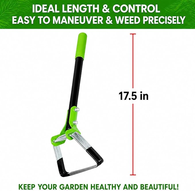 Garden Guru Action Stirrup Hoe Garden Tool, 17.5-Inch Long with Ergonomic Handle, Heavy Duty Rust-Resistant Steel Loop Hoe for Weeding, Planting, Furrowing & Soil Cultivation (4 Pack)