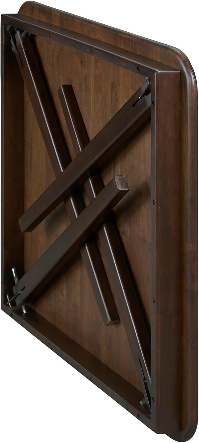 Stakmore Classic Straight Edge Wood Folding Table, 32" x 32" Surface with 3.375” Fold – Espresso Frame Portable Table for Easy Storage in Small Spaces, No Assembly Required