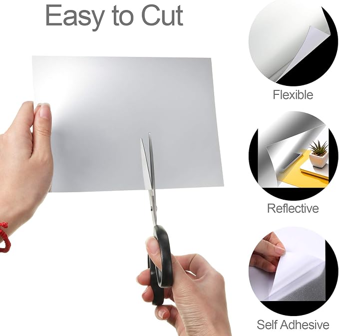 Zonon Flexible Mirror Sheets Self Adhesive Non Glass Mirror Tiles Stickers for Home Wall Decor(20 Pieces,6 x 9 Inches)