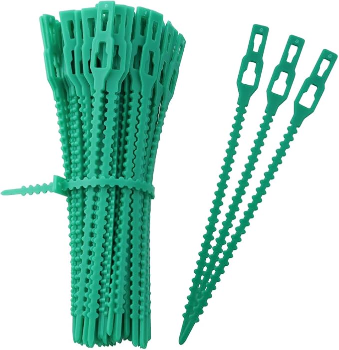 200 Pieces Adjustable Garden Plant Twist Ties, Reusable Green Ties Gardening Tie Plastic