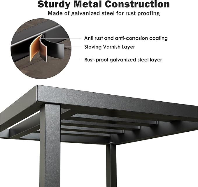 Plant Stand Indoor Outdoor,13 Inch Metal Plant Stands Riser,Heavy Duty Wrought Iron Pedestal Holders for Large Flower Pot,Outside Rust-Proof Black Flower Display Shelf for Patio,1-Pack