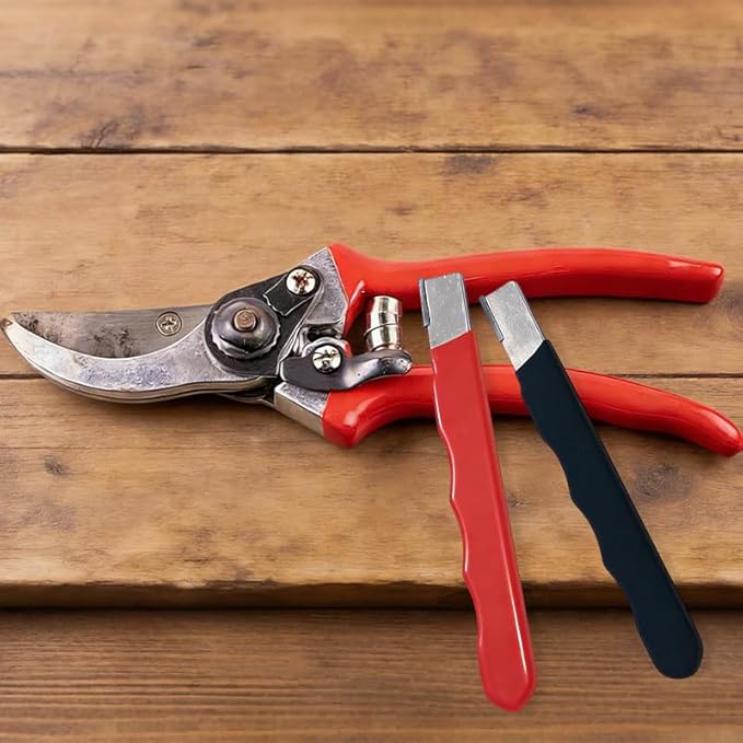 2 Pack Pocket Sized Garden Tool Blade Sharpener, pocket knife sharpener for Pruners, Shears, Knives, Hedge Clippers & Axes, Quick Edge Restoration for Gardening, Camping & Outdoor Use (Red + Black)
